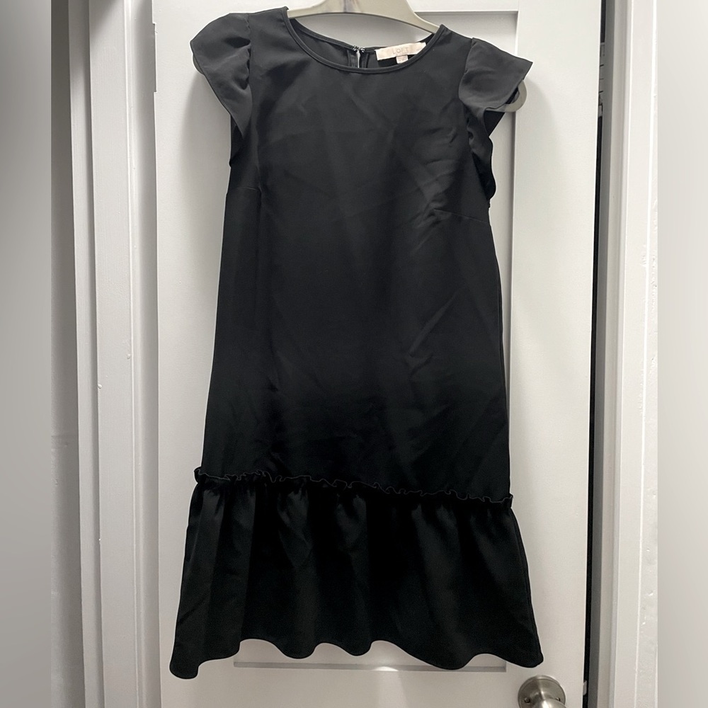 Black Dress with Flutter Cap Sleeve